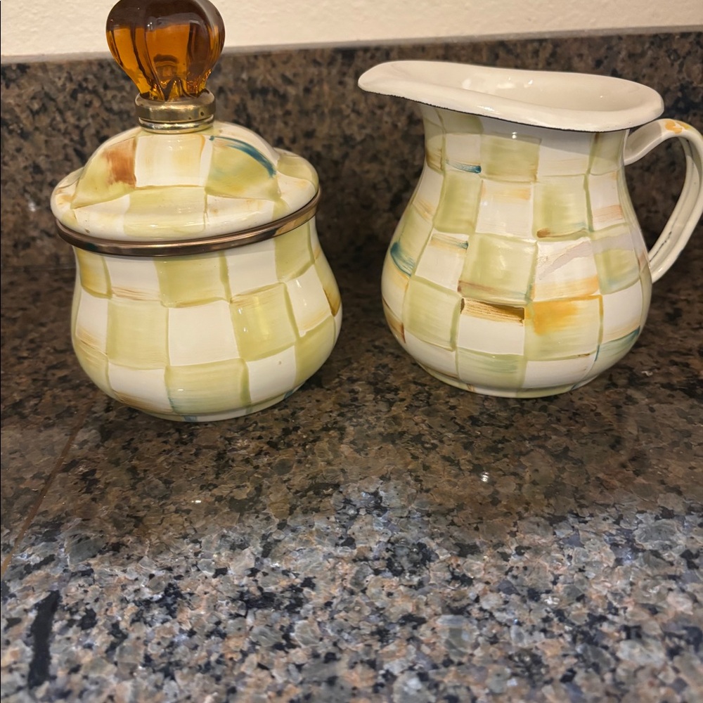 Mackenzie Childs cream and sugar container